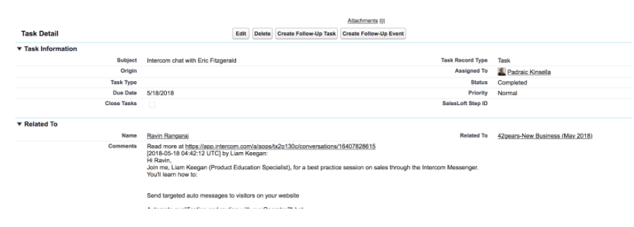 Intercom Salesforce Integration: Relate conversation to open opportunities